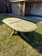 Ellips tuintafel teakhout, Tuin en Terras, Tuintafels, Ophalen, Gebruikt, Ovaal, Teakhout