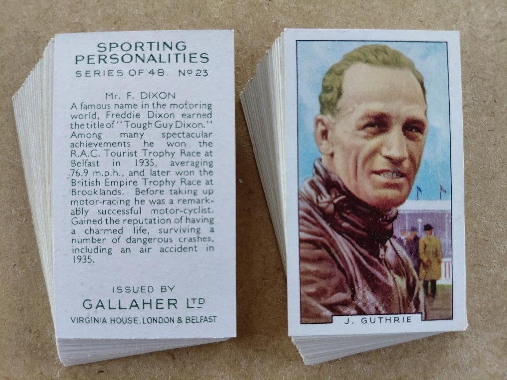 Sporting Personalities complete set 49 cigarette cards, Verzamelen, Ophalen, Gebruikt, Overige sporten, Poster, Plaatje of Sticker