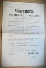 Arnhemsche Courant 1890~Roeters van Lennep~Huwelijk, Ophalen of Verzenden, Voor 1920, Nederland, Krant