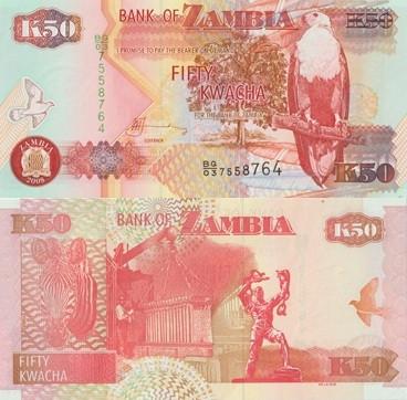 ZAMBIA 2008 50 kwacha #37g UNC, Postzegels en Munten, Bankbiljetten | Afrika, Verzenden, Zambia, Los biljet