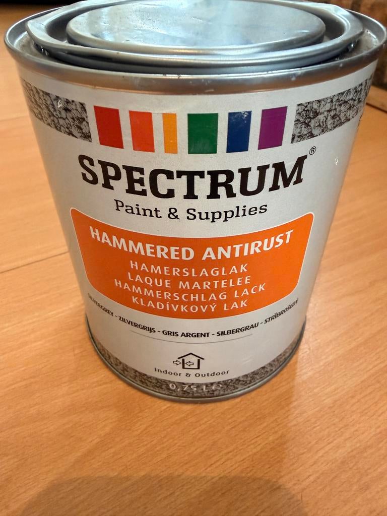 Spectrum Hamerslaglak Antiroest Zilver/Grijs 0.75L, Doe-het-zelf en Verbouw, Verf, Beits en Lak, Nieuw, Ophalen of Verzenden, Lak