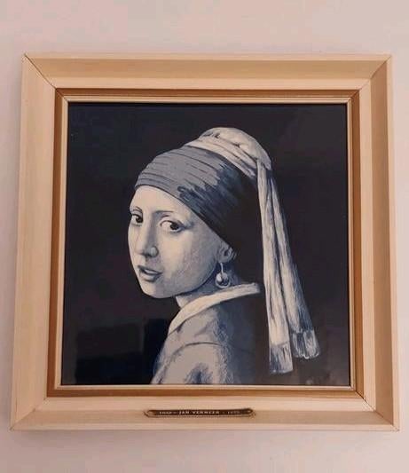 Delfts blauw tegeltje Meisje met de parel, Ophalen