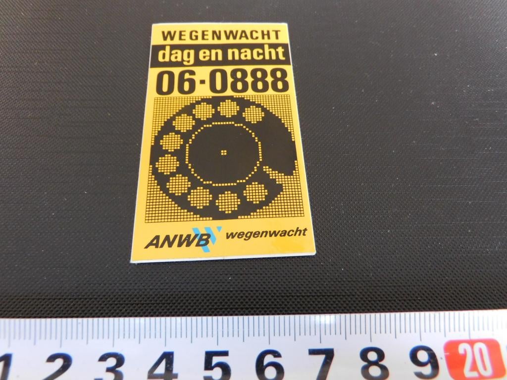 sticker wegenwacht dag en nacht 06-0888 anwb, Ophalen, Zo goed als nieuw