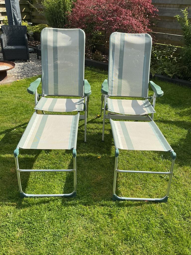 Set Crespo stoelen met voetensteunen, Ophalen, Gebruikt, Campingstoel