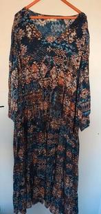 Mooie blauw/oranje tinten jurk merk Orientique maat 52, Orienttioque, Jurk, Zo goed als nieuw, Verzenden