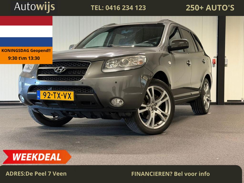 Hyundai Santa Fe 2.7i V6 4WD Style|TREKHAAK|PANO|LEDER|STOEL, Auto's, Hyundai, Santa Fe, Gebruikt, Zwart, 2000 kg