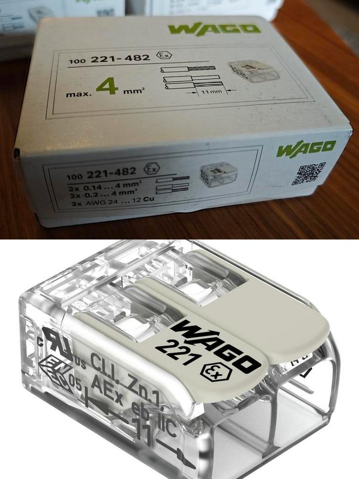 Wago 221-482 doos 100 stuks (betere versie van Wago 221-412), Doe-het-zelf en Verbouw, Elektra en Kabels, Nieuw, Ophalen of Verzenden