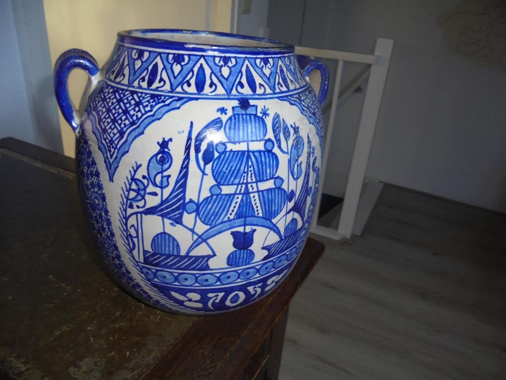 vintage marokkaanse berberse keramische pot tribal, Ophalen of Verzenden