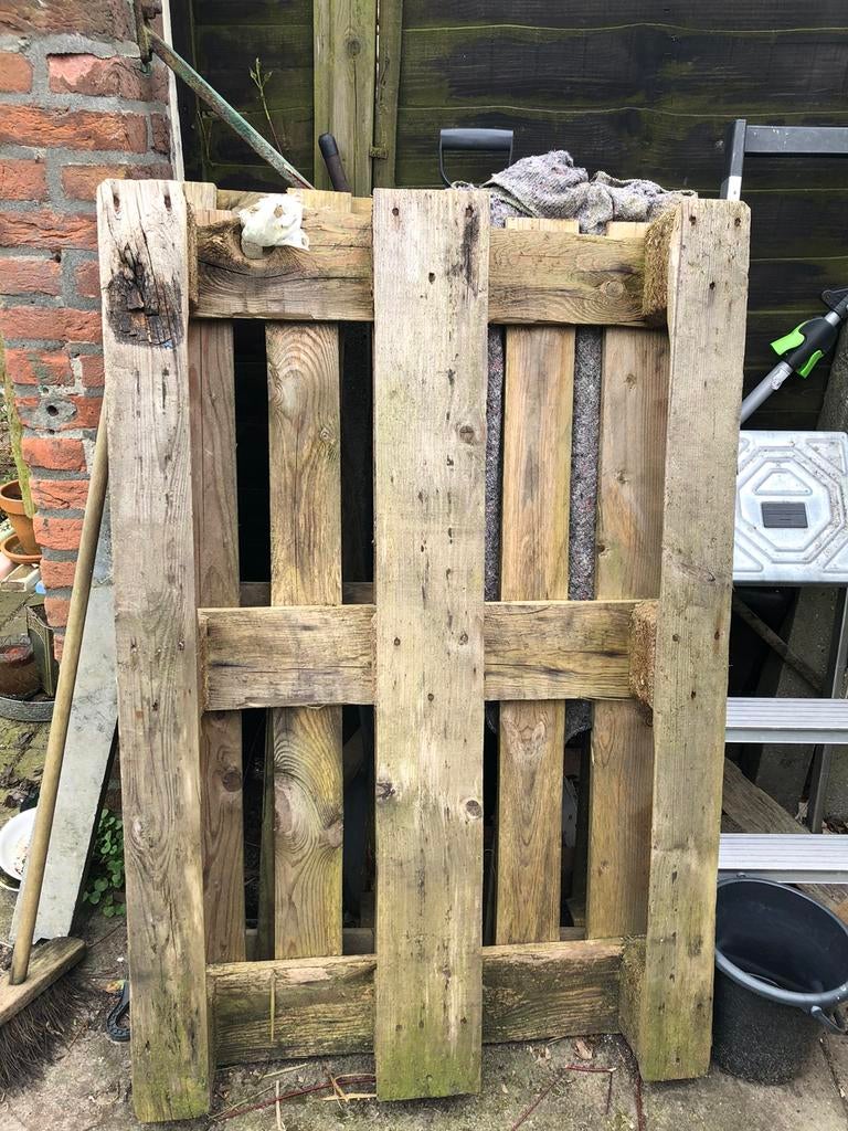 Gratis af te halen; 2x houten Pallet 1.20 x 0.80 M, Ophalen, Gebruikt, 50 mm of meer, Minder dan 200 cm