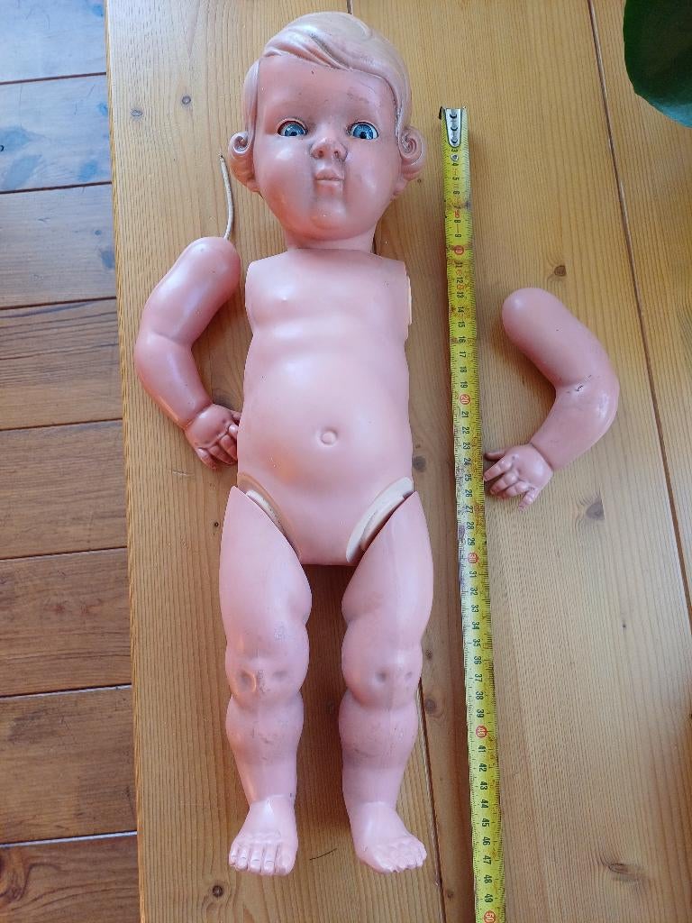 Antieke SCHILDKRÖT(schildpad) pop met gevormd haar (48 cm), Ophalen, Gebruikt, Pop