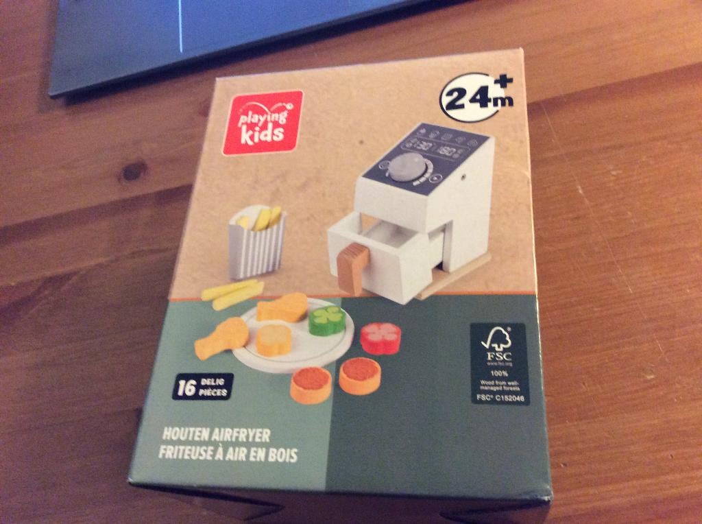 Playing Kids houten Airfrier 14 delige speelset. Nieuw, Ophalen of Verzenden, Nieuw