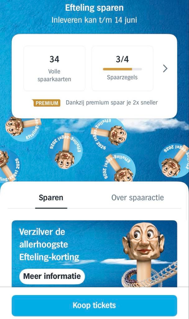 Efteling korting, Drie personen of meer, Kortingskaart