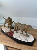 Art Deco Marmeren Jachthonden Beeld Sint Hubertus/bloedhond, Antiek en Kunst, Ophalen