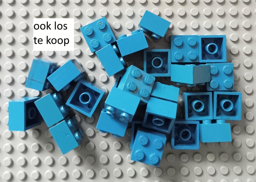 3003old (5) ca 27x blue Brick 2 x 2 without Ins patpend, Ophalen of Verzenden, Gebruikt