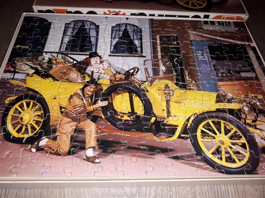 Jumbo puzzel oldtimer / indiaan, Clipper 140 stukjes vintage, Ophalen of Verzenden, Minder dan 500 stukjes, Gebruikt, Legpuzzel
