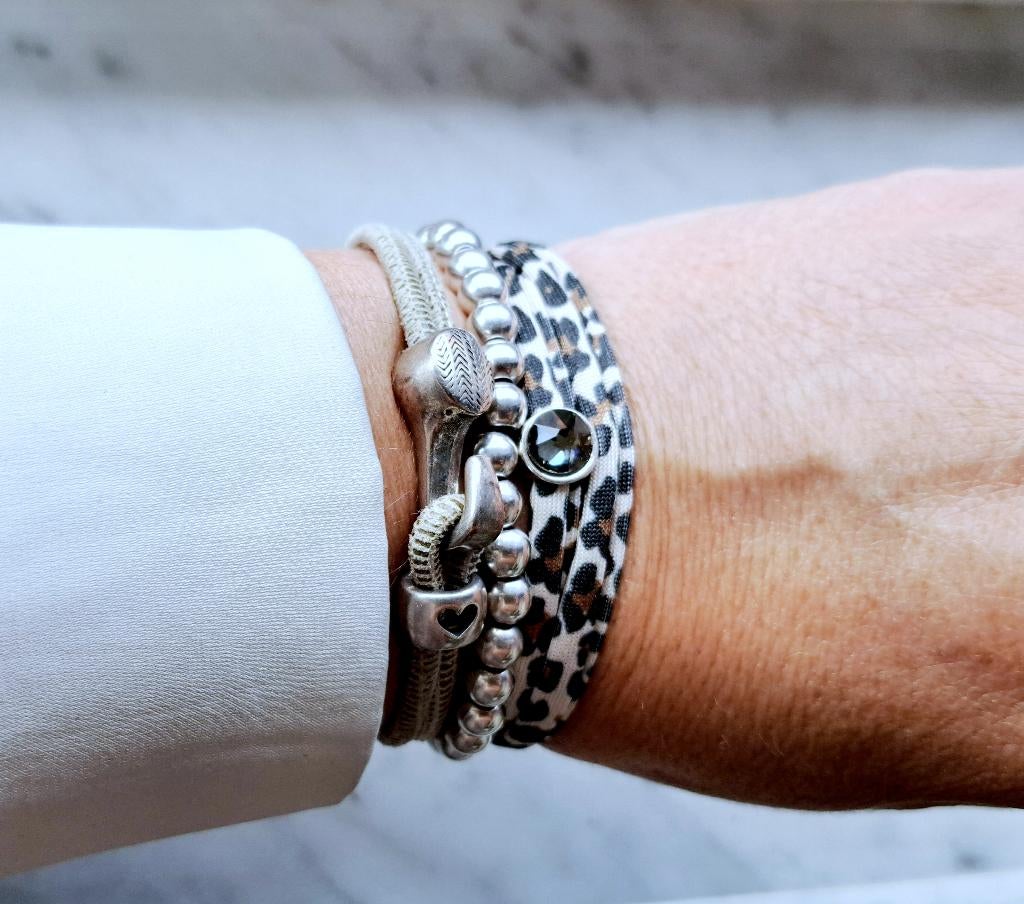 Ibiza Style stack armbanden Sage, Sieraden, Tassen en Uiterlijk, Armbanden, Verzenden, Nieuw, Groen, Zilver