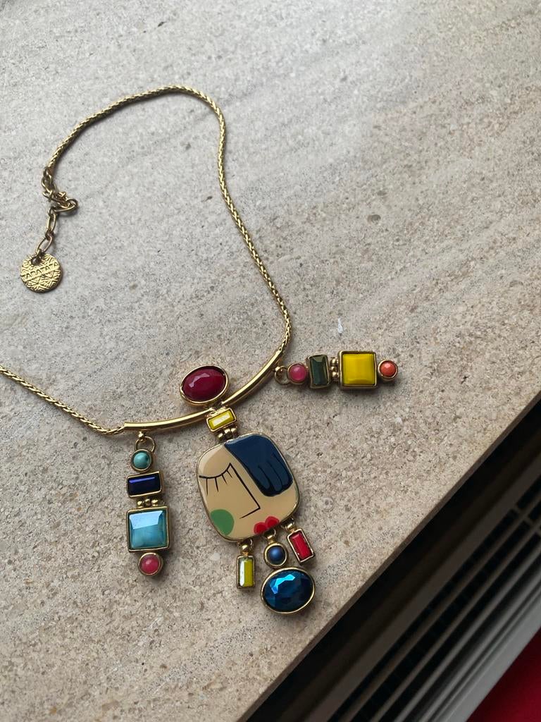 Taratata Ketting met Kleurrijke Hanger en Stenen, Gebruikt, Overige kleuren, Ophalen of Verzenden, Overige materialen