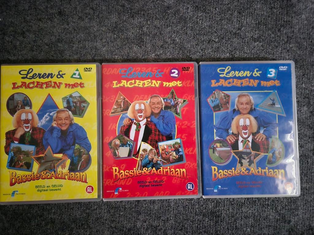 Bassie en Adriaan Leren en Lachen deel 1, 2 en 3, Cd's en Dvd's, Dvd's | Kinderen en Jeugd, Ophalen of Verzenden