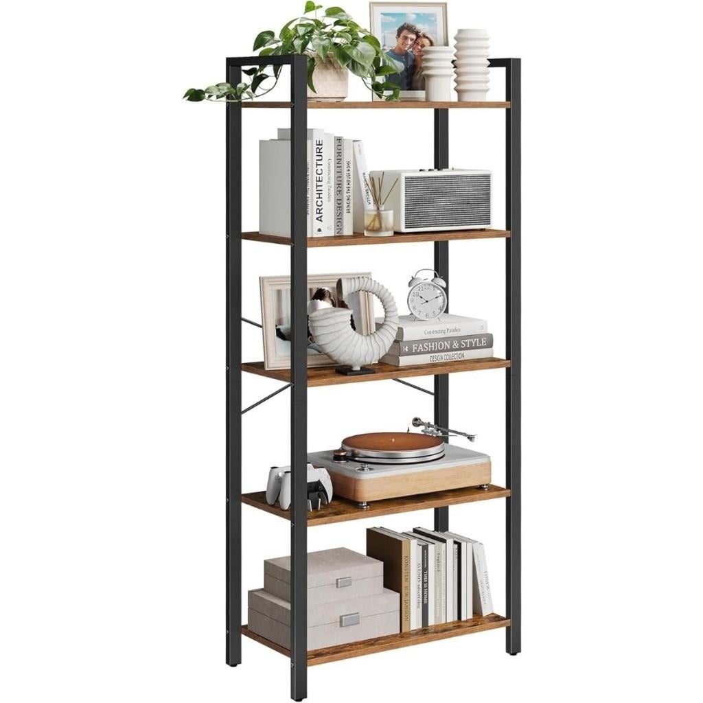 Boekenkast-Opbergrek-rustiek bruin en zwart-30x153x60cm, Ophalen of Verzenden, Nieuw