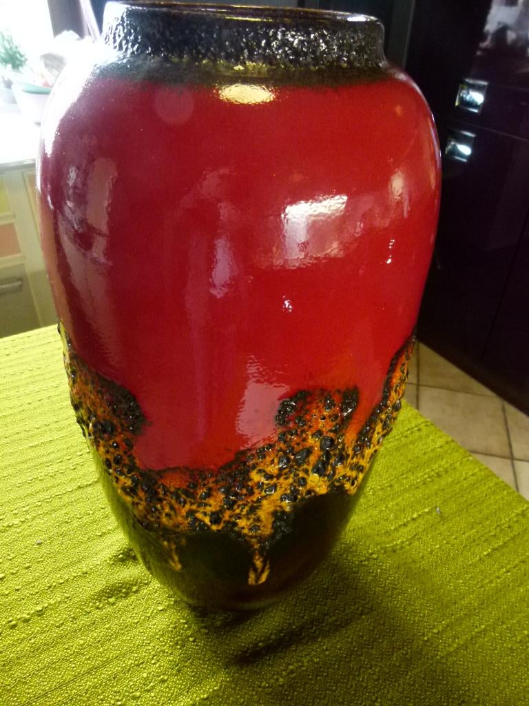 vintage fat lava bodemvaas Scheurich 52cm., Ophalen, Gebruikt, Overige kleuren, 50 tot 75 cm