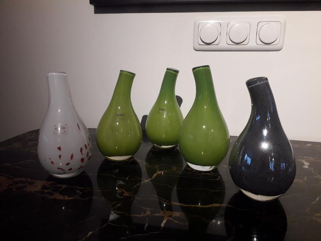 5 VINTAGE GEBOGEN FIDRIO DESIGN VAZEN ( per stuk te koop 5 E, Antiek en Kunst, Ophalen of Verzenden