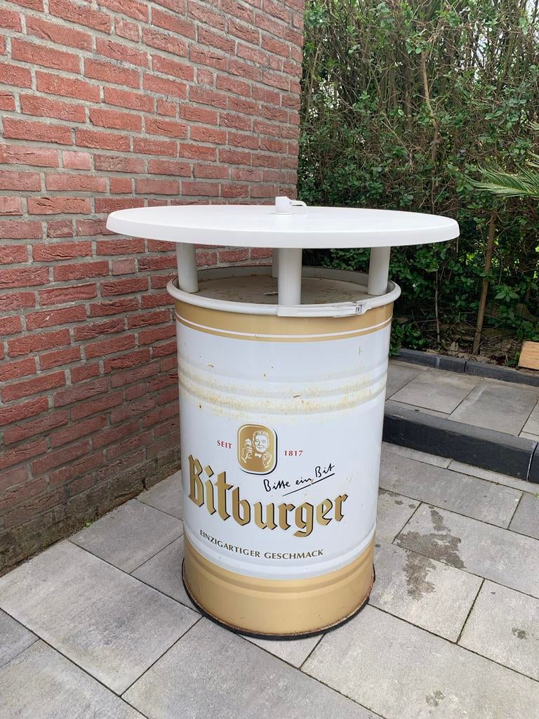 Bitburger statafel bierton, Huis en Inrichting, Tafels | Statafels, Gebruikt, Ophalen of Verzenden