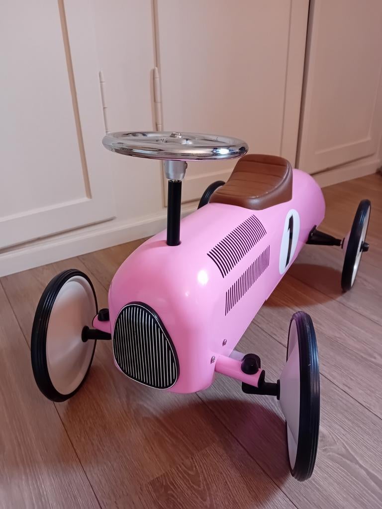 Goki loopauto roze, nieuwstaat !, Ophalen, Zo goed als nieuw