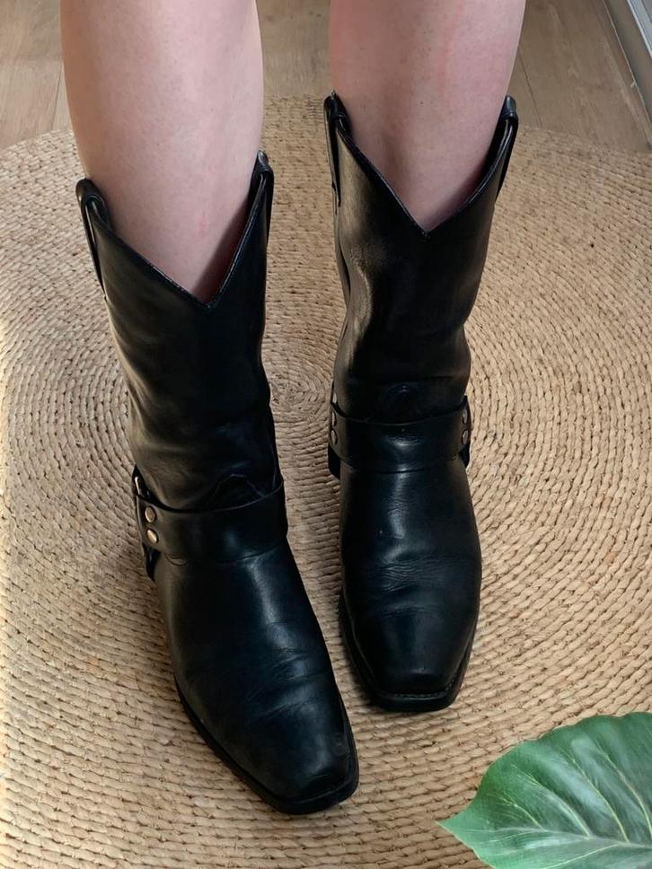 Sancho bikerboots 41 western boots laarzen gesp sporen, Kleding | Dames, Schoenen, Zo goed als nieuw, Hoge laarzen, Zwart, Ophalen of Verzenden