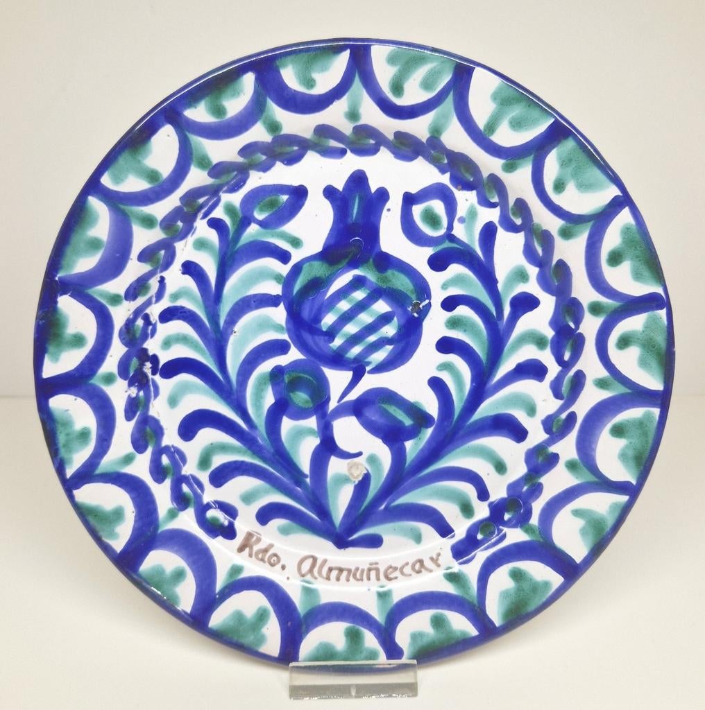 Antieke terracotta Fajalauza wandbord, Spanje 20e eeuw., Ophalen of Verzenden