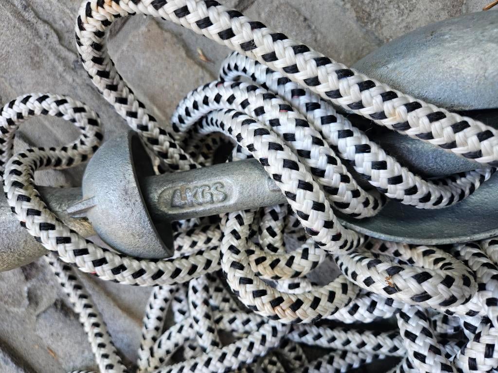 Klapanker 4kg met lang ankertouw, Watersport en Boten, Ophalen of Verzenden