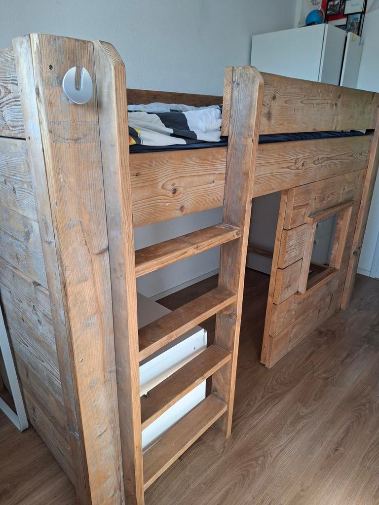 Steigerhouten hoogslaper, Ophalen, Gebruikt, Hoogslaper