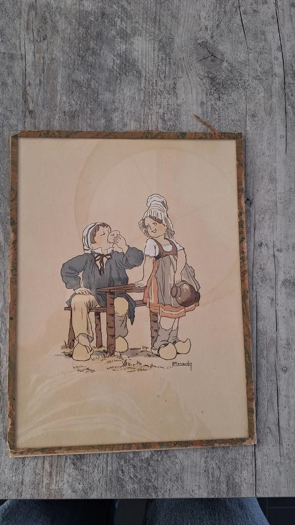 Vintage prent van Erenauty - Hollandse kinderen, Ophalen