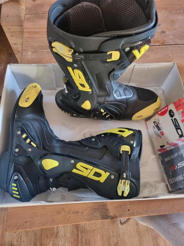 Sidi motorlaarzen - Zwart/Geel maat 45, Motoren, Kleding | Motorkleding, Laarzen, Heren, Tweedehands, Ophalen of Verzenden