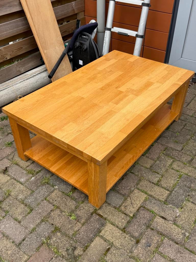 Eikenhout salontafel, Ophalen, 100 tot 150 cm, Eikenhout, 50 tot 100 cm