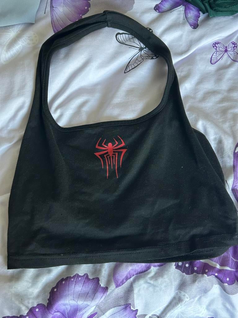 Pyjama Tanktop met Spider-Man print - Maat 36, Zwart, Ophalen of Verzenden, Gedragen, Maat 36 (S)