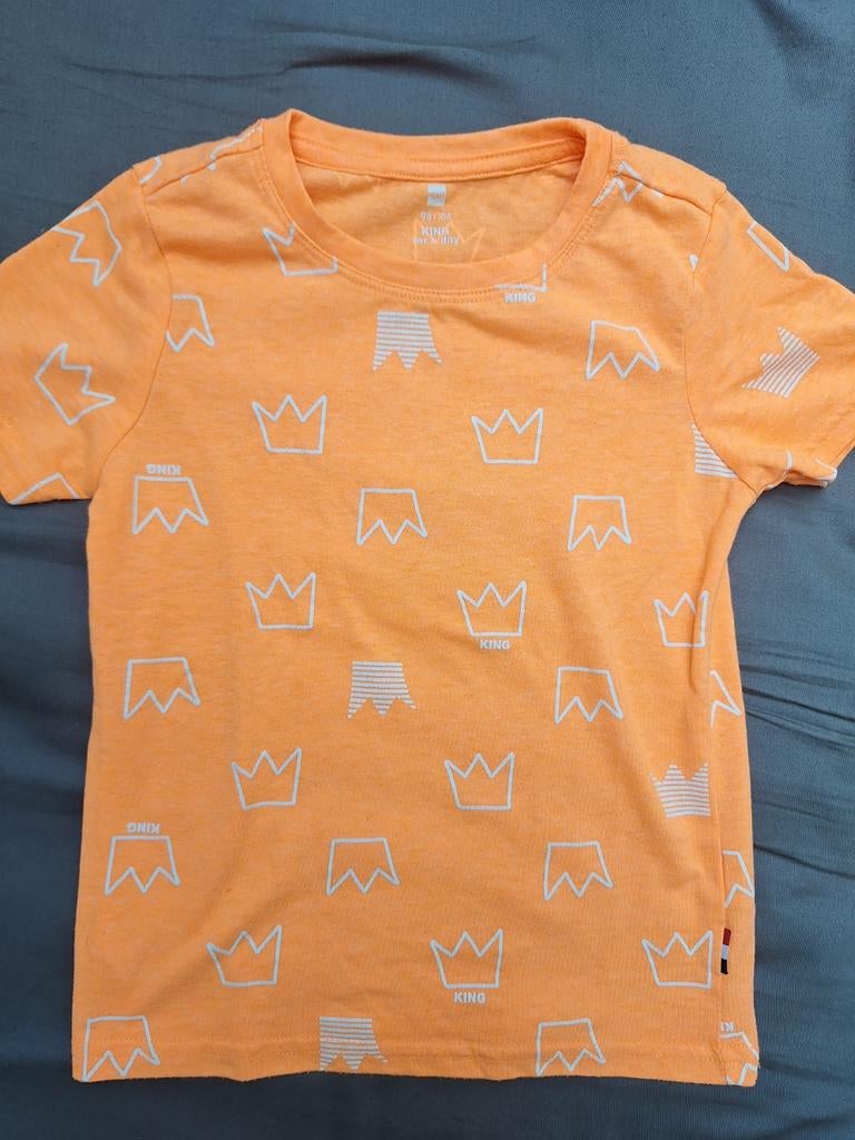 Oranje Koningsdag shirt 98/104, Ophalen of Verzenden, Zo goed als nieuw, Shirt of Longsleeve, Hema