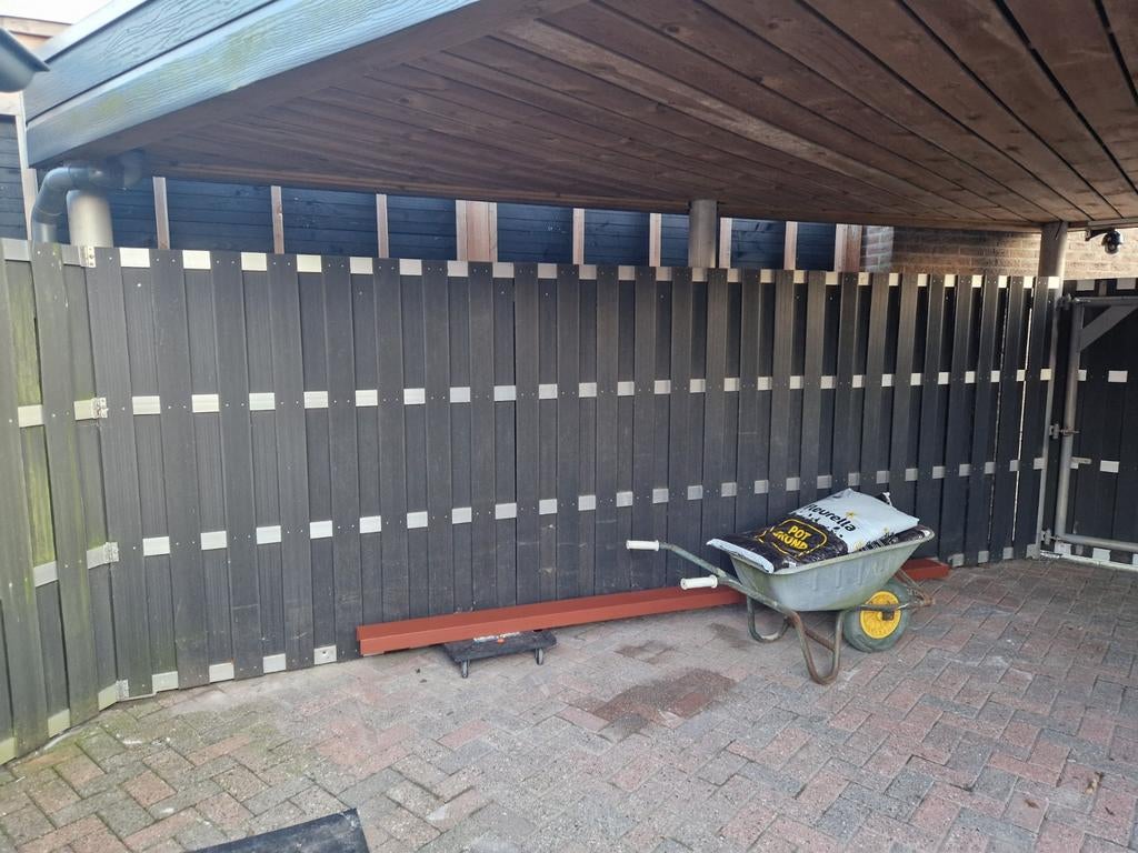 Schutting composiet/kunststof, Kunststof, 1 tot 2 meter, Ophalen of Verzenden, Zo goed als nieuw