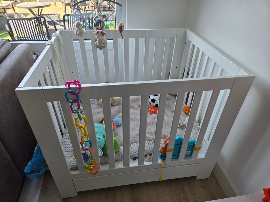 Babybox met boxkleed van Meyco, Kinderen en Baby's, Boxen, Ophalen, Gebruikt, Rechthoekig, Boxkleed