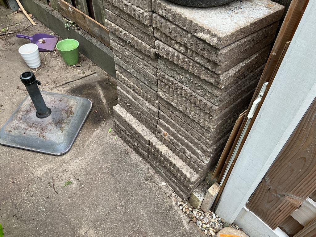 Stoeptegel, Tuin en Terras, Terrasdelen en Vlonders, Ophalen, Zo goed als nieuw, Hout