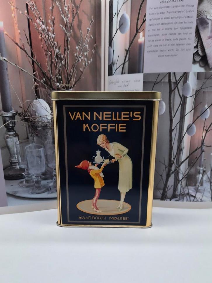 Van Nelle's koffieblik met Piggelmee afbeelding, Verzamelen, Blikken, Gebruikt, Koffie, Van Nelle, Ophalen of Verzenden