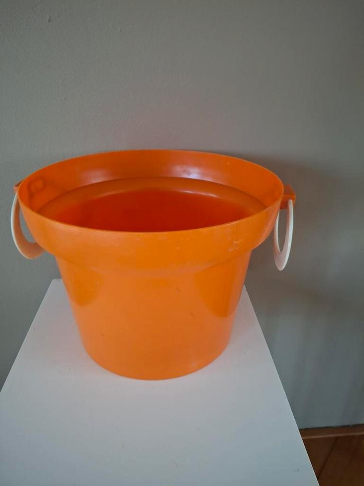 Vintage oranje Sunlight wasmand / wastobbe, Huis en Inrichting, Emmers, Kunststof, Ophalen of Verzenden