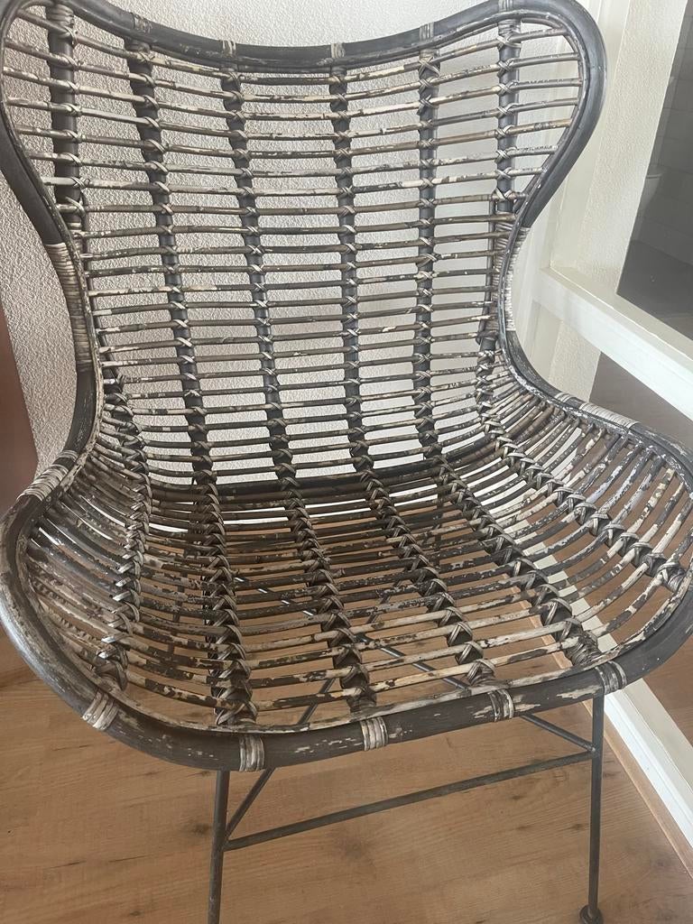 Twee rotan lounge stoelen, Huis en Inrichting, Stoelen, Ophalen, Gebruikt, Twee, Overige kleuren