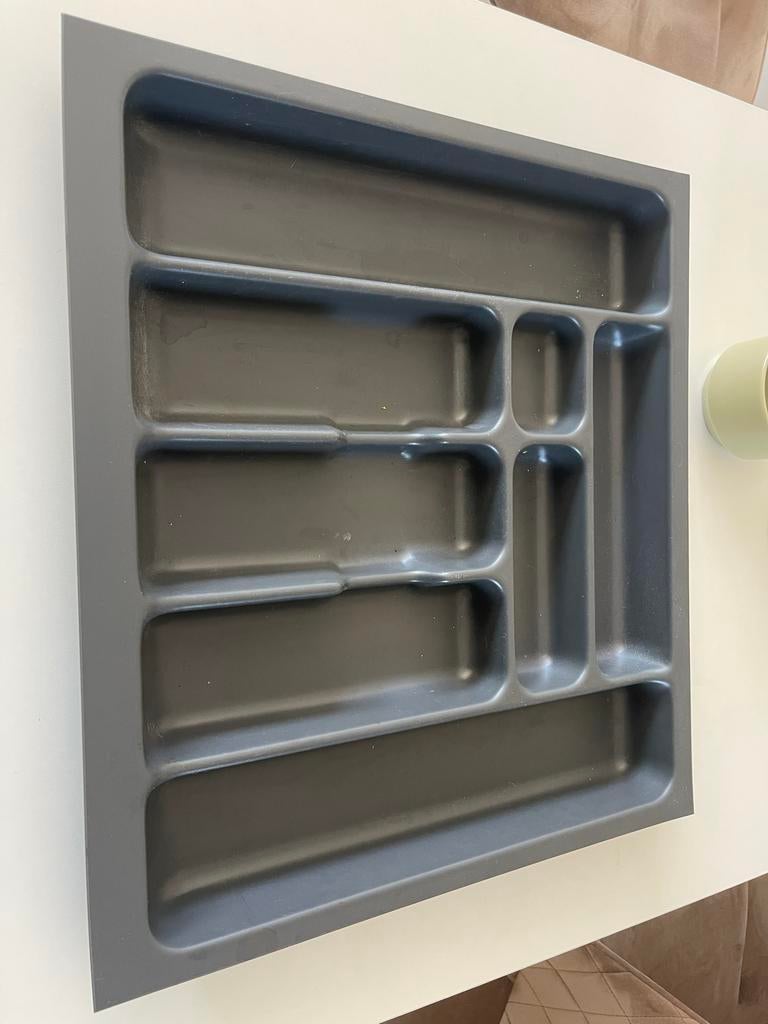 Bestekbak voor keukenlade - Grijs kunststof, Ophalen, Kunststof, Grijs, Overige typen