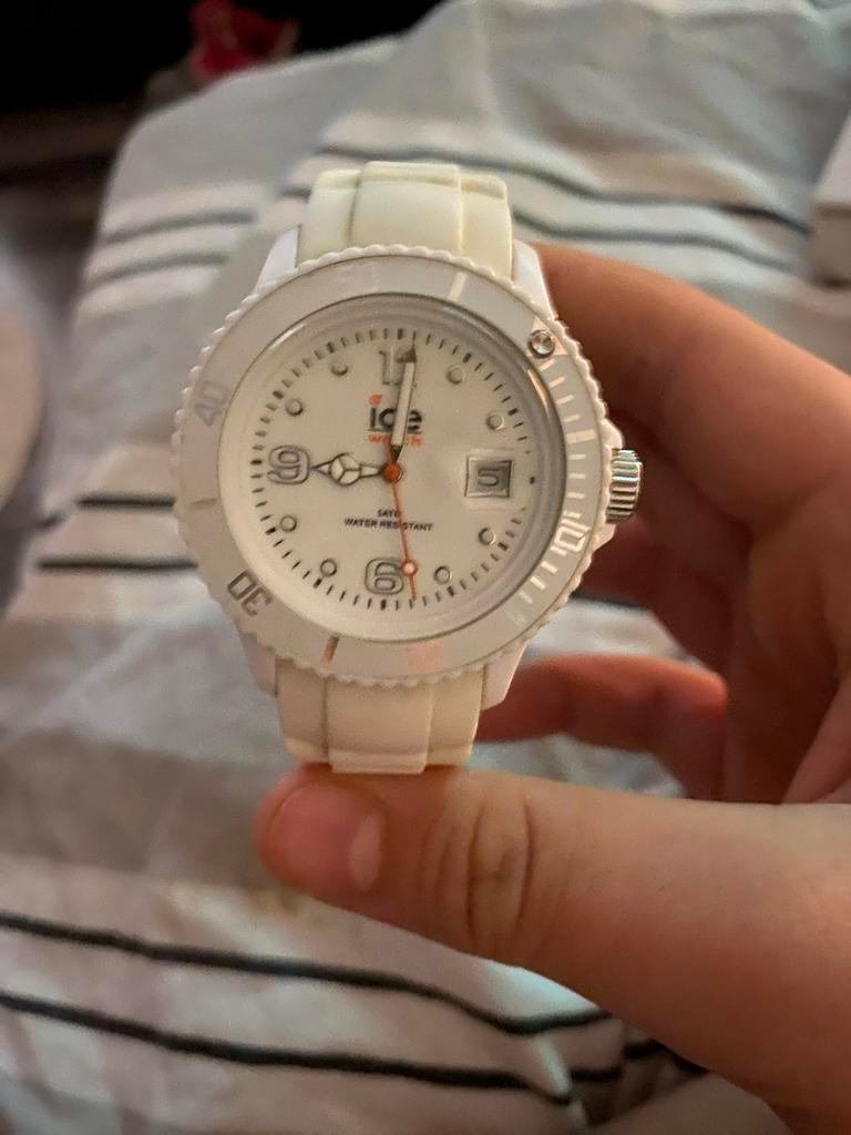 Wit Ice Watch horloge, Overige merken, Kunststof, Gebruikt, Polshorloge