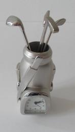 Golf miniatuur setje met 4 losse sticks + klokje (nieuw), Ophalen of Verzenden, Nieuw, Overige typen