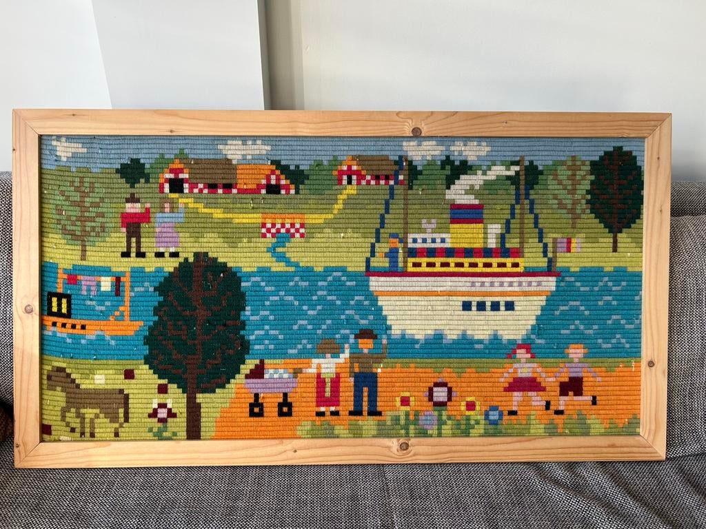 Retro geborduurd wandkleed, Ophalen, Wanddecoratie