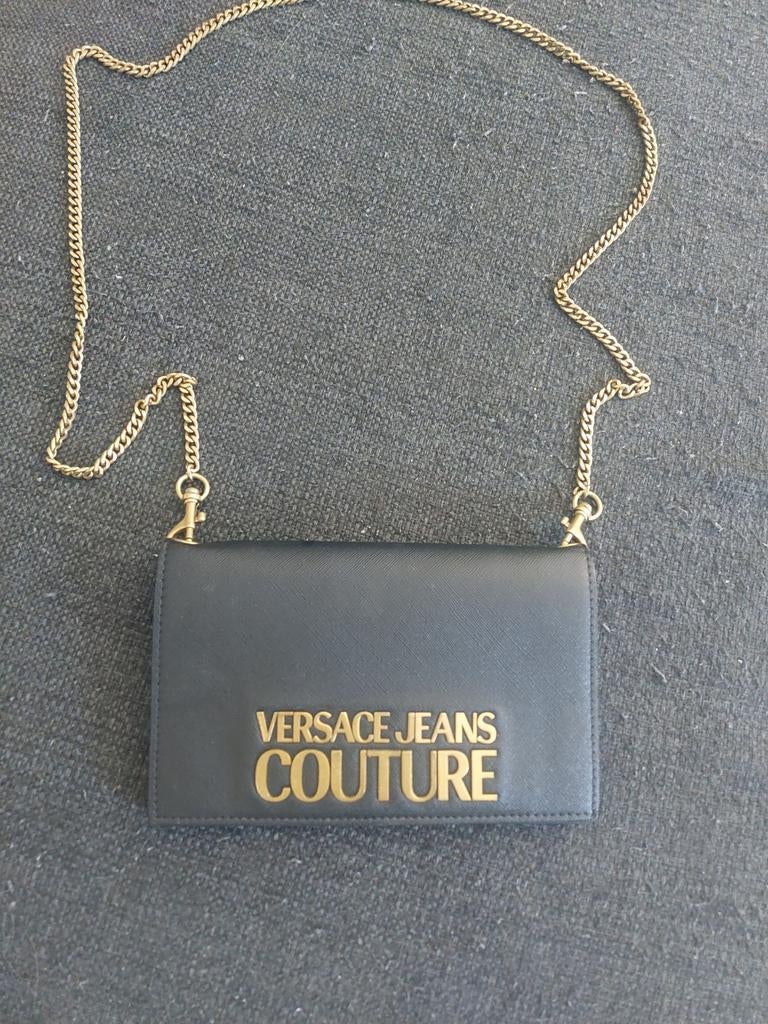 Versace Jeans Couture Schoudertasje Zwart Goud, Ophalen of Verzenden, Zo goed als nieuw, Zwart, Schoudertasje