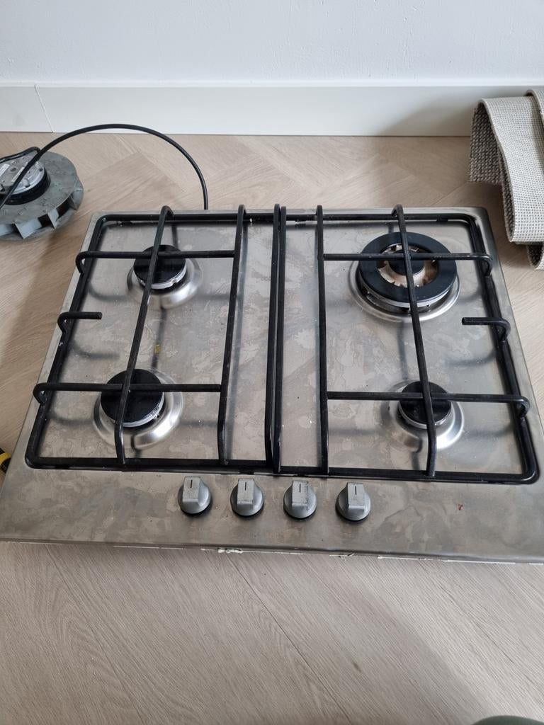 Gaskookplaat, Witgoed en Apparatuur, Kookplaten, Ophalen, Gebruikt, 4 kookzones, Inbouw