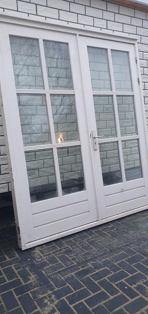 Openslaande deuren / tuindeuren glas hr, Deurkozijn, 225 cm of meer, Ophalen of Verzenden, Zo goed als nieuw