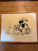 Vintage Disney print: Mickey Mouse en Pluto - 1939, Ophalen of Verzenden, Mickey Mouse, Gebruikt, Plaatje of Poster